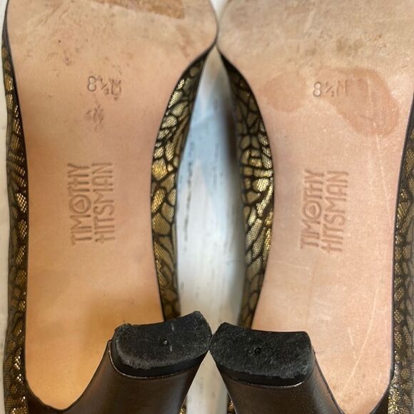 Timothy Hitsman women’s copper/gold fabric heel size 8.5. - Picture 12 of 12